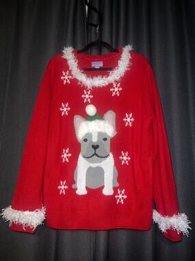 Ugly Christmas Sweater Xmas Size XL Dog